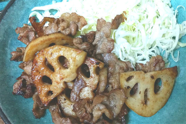 レンコンと豚肉