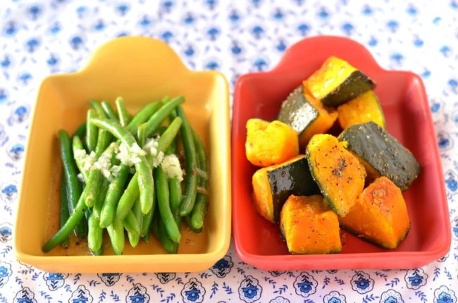 いんげんとかぼちゃの料理